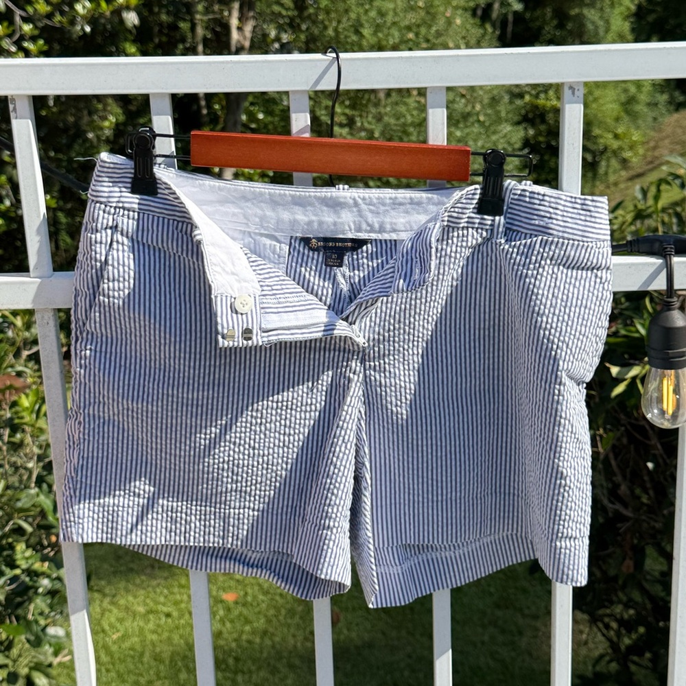 Brooks Brothers Seersucker Shorts Size 10 | Blue & White Preppy Classic